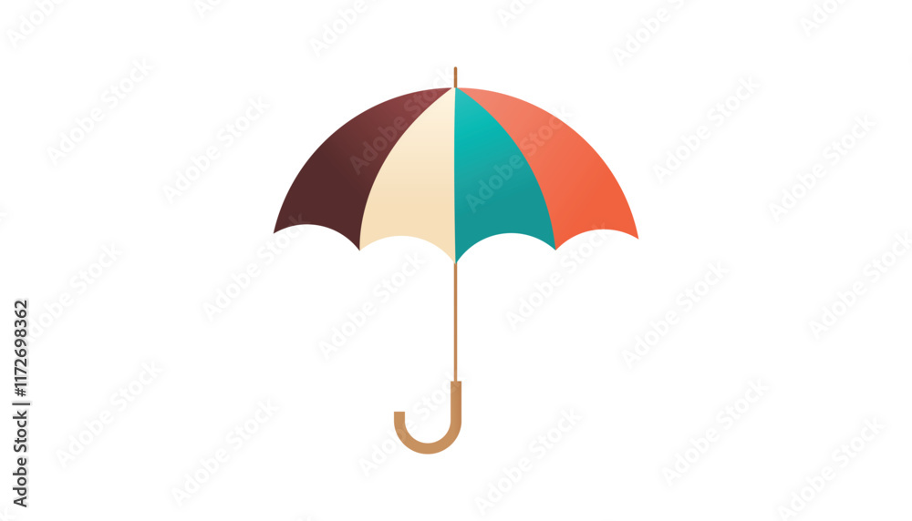 Open vector umbrellas set, rain protection, vector cartoon illustration isolated on a white background Open vector umbrellas set, rain protection, vector cartoon illustration isolated on a white background