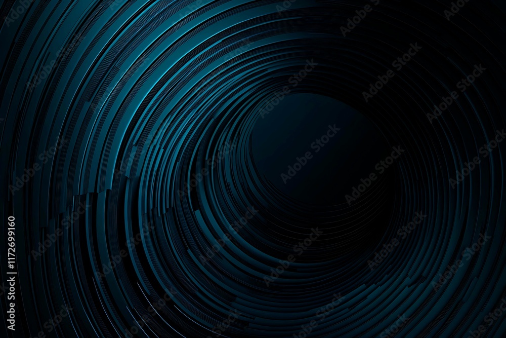 Obraz premium Abstract close-up of a glowing blue digital circuit board, showcasing intricate connections and technological design on a black background.