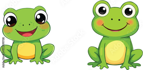 Set of Frog icon, simple logo vector illustration with white background