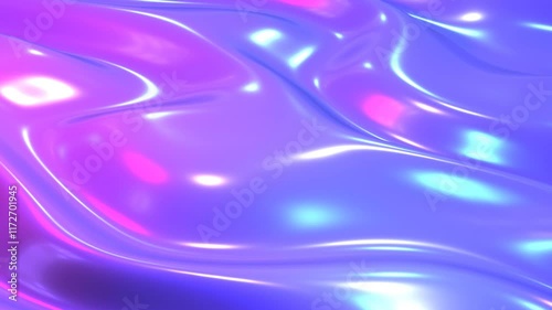 Purple blue shiny wavy background, latex glossy neon colors lustrous texture pattern background animation, shiny and glossy metallic 4K video animation.