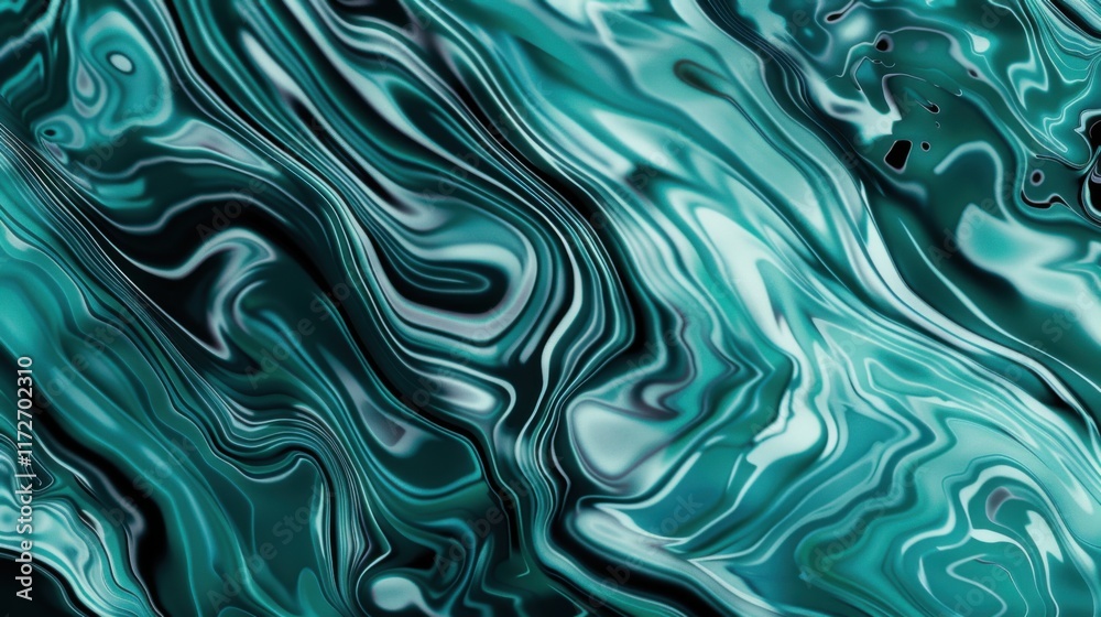 Obraz premium Abstract Watercolor Background for Banner: Blending Teal, Blue and Green with Liquid Fluid Texture