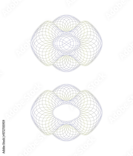 Elements similar to the guilloche. Decorative rosette in two versions.