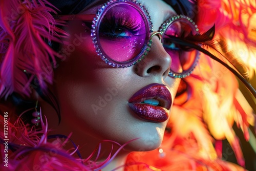 Stylish drag queen supports LGBTQ equality and rights.