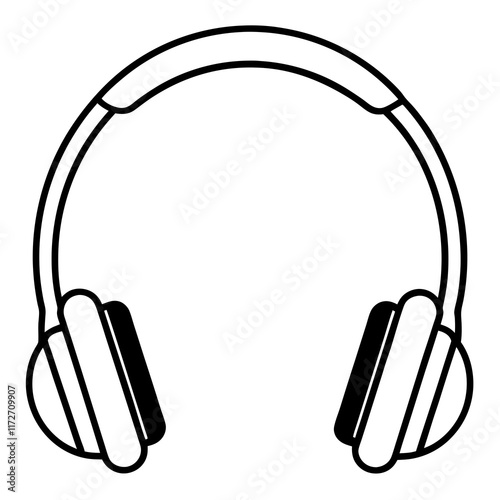 Headphones Line Art Vector Design
