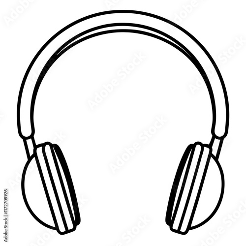 Headphones Line Art Vector Design