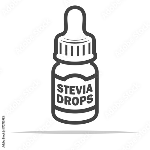 Stevia drops sweetener outline icon transparent vector isolated