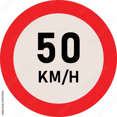 Wallpaper Mural 50 Kilometer Speed Limit Sign Torontodigital.ca