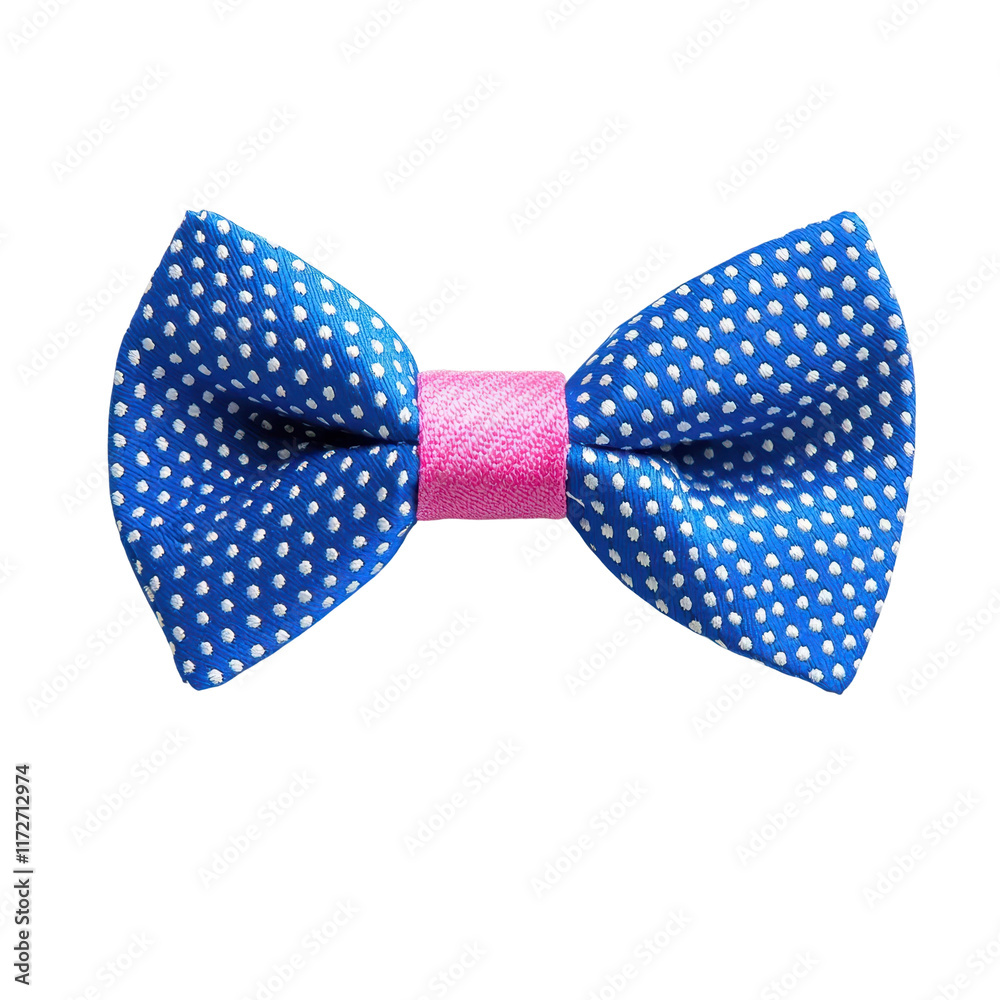 Blue Polka Dotted Bow Tie with White Spots Blue Polka Dotted Bow Tie with White Spots