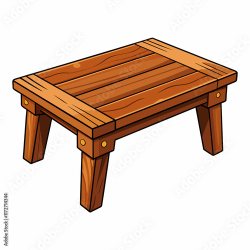 wooden table isolated on white