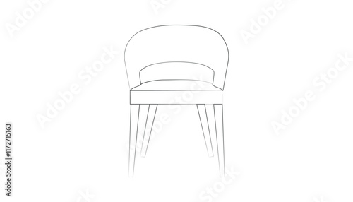 Chair editable vector illustration on white background. chair Line art, clip art, Office Chairs, and Hand-drawn design elements.