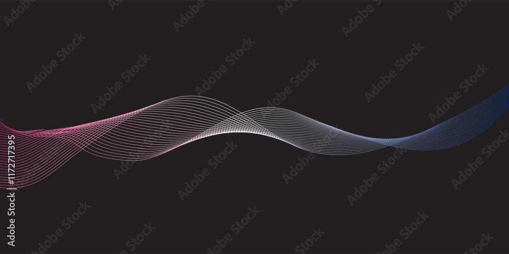 Fototapeta premium Abstract Wave Vector with Smooth Blue-Green Gradient for Digital Innovation and Science