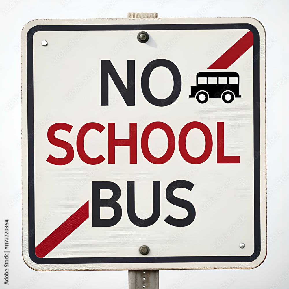 no school bus sign on white background no school bus sign on white background