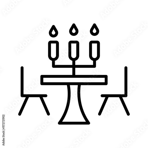 Candlelight Dinner Vector Icon