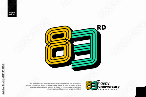 Number 83 logo icon design, 83rd birthday logo number, anniversary 83 photo