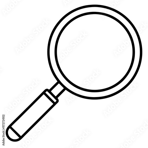 Magnifying Glass Line Art Vector Illustration