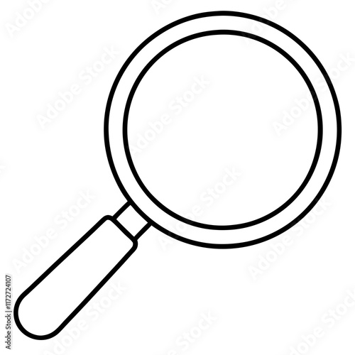 Magnifying Glass Line Art Vector Illustration