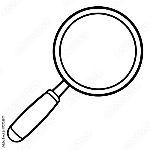 Magnifying Glass Line Art Vector Illustration