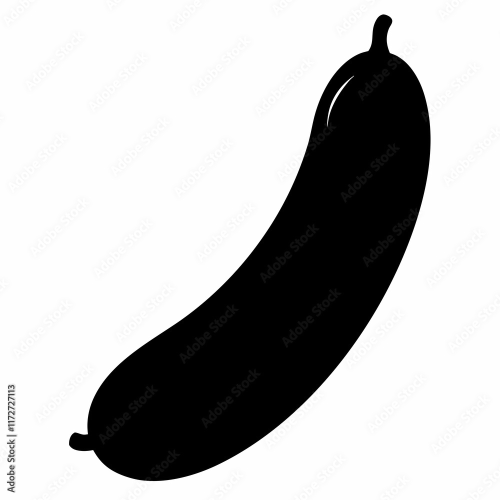 Black Silhouette Vector of African Cucumber