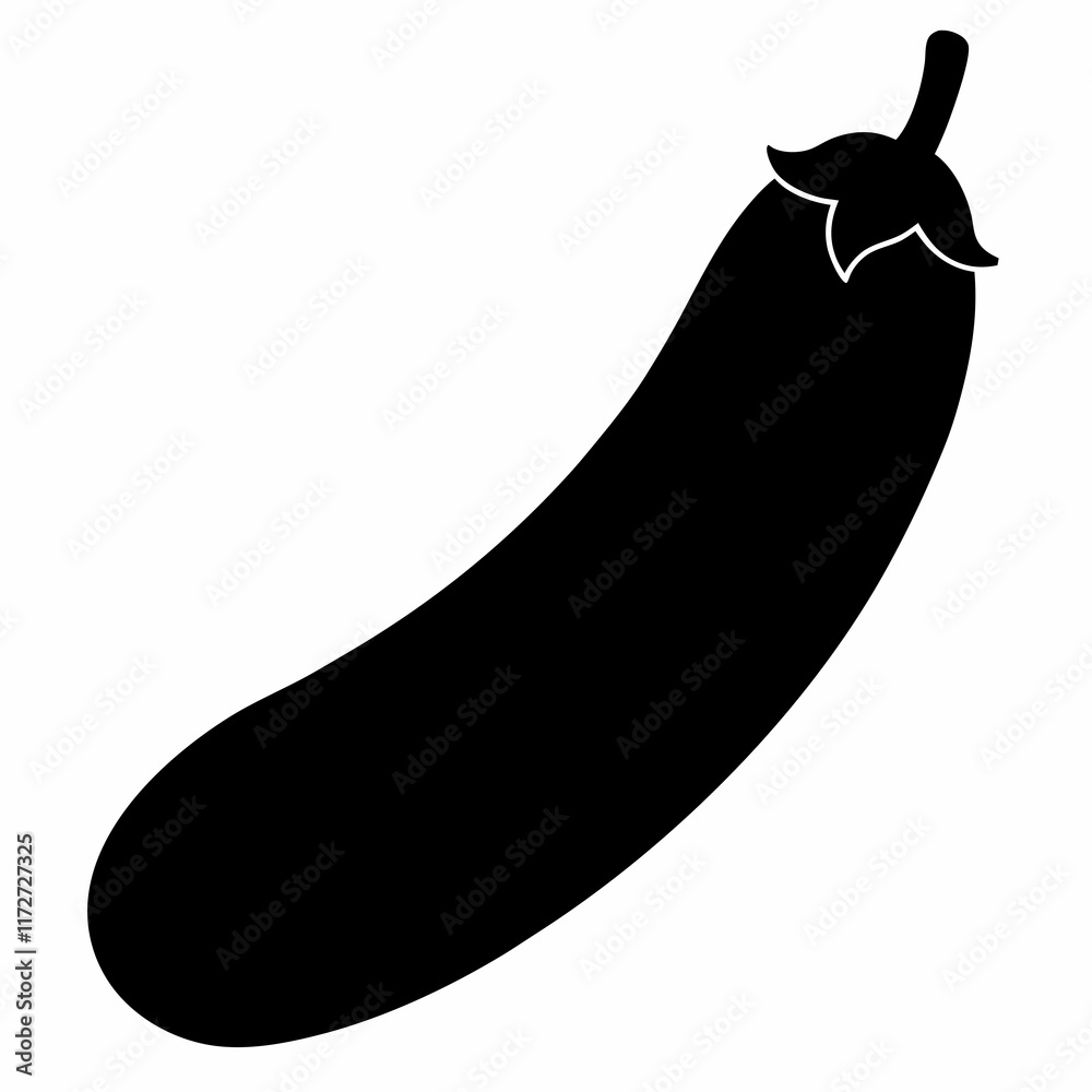 Black Silhouette Vector of African Cucumber Black Silhouette Vector of African Cucumber
