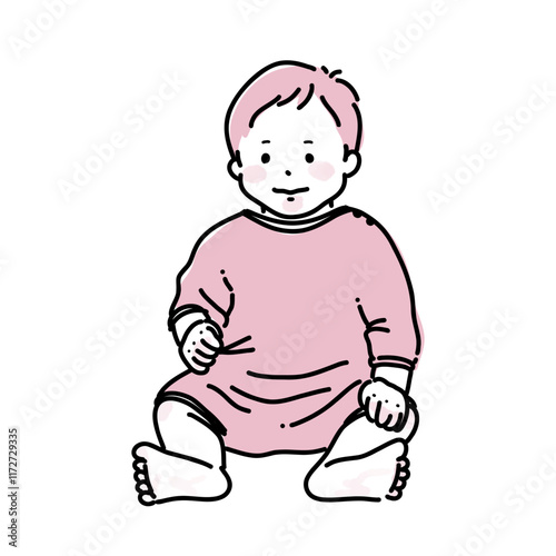 座っている赤ちゃん