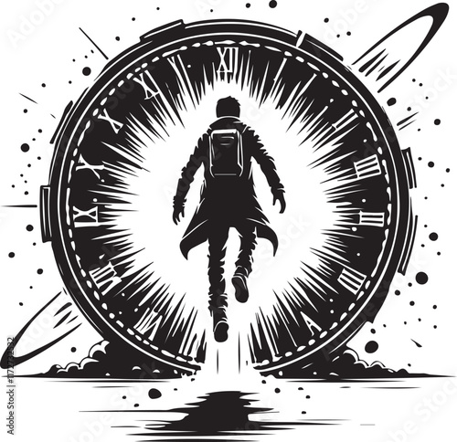 Time Traveller Vector Illustration