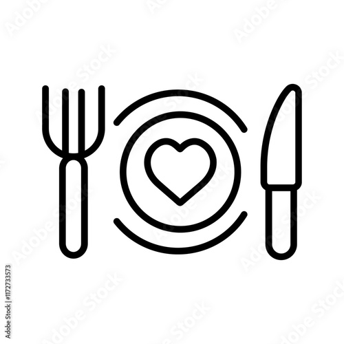 Romantic Dinner Vector Icon