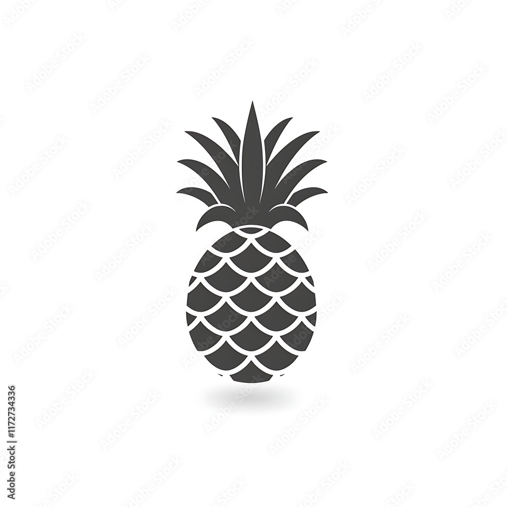 Obraz premium pineapple icon simple white background vector