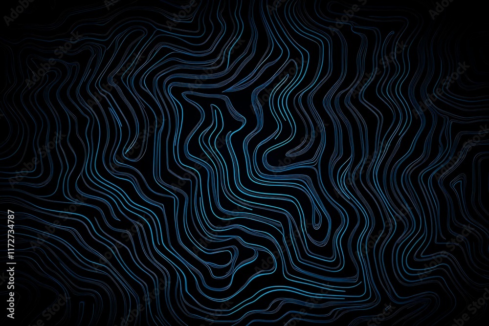 Obraz premium Abstract close-up of a glowing blue digital circuit board, showcasing intricate connections and technological design on a black background. 