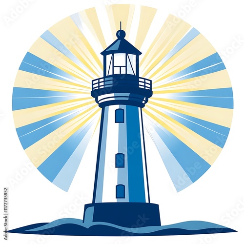 lighthouse beam icon simple white background vector