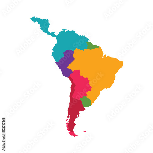colourfull Map of latin America