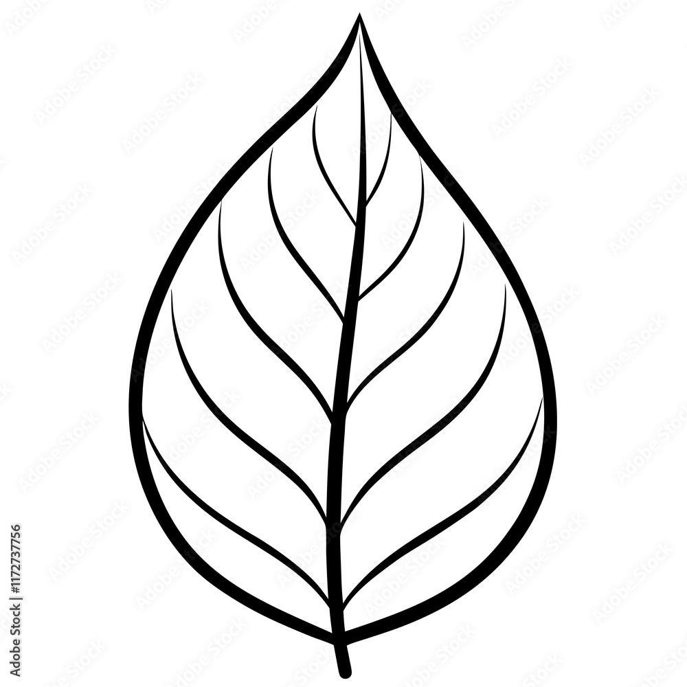 Minimalist Leaf Line Art Vector Minimalist Leaf Line Art Vector