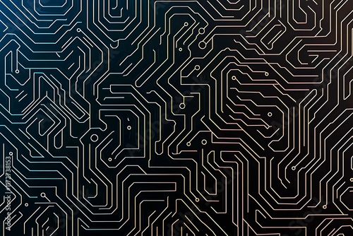 Wallpaper Mural Abstract close-up of a glowing blue digital circuit board, showcasing intricate connections and technological design on a black background.
 Torontodigital.ca