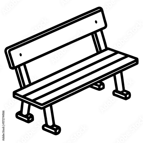 Minimalist Line Art Classroom Bench Design