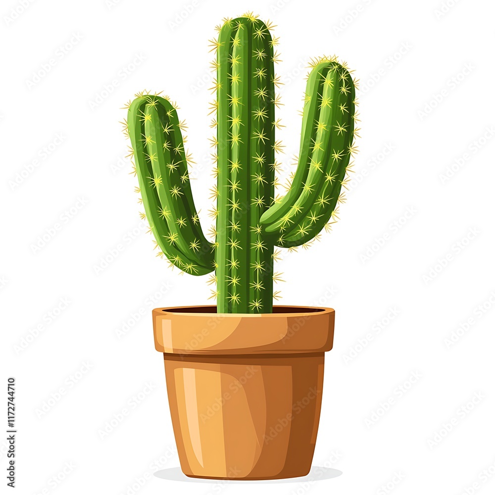 cactus icon simple white background vector