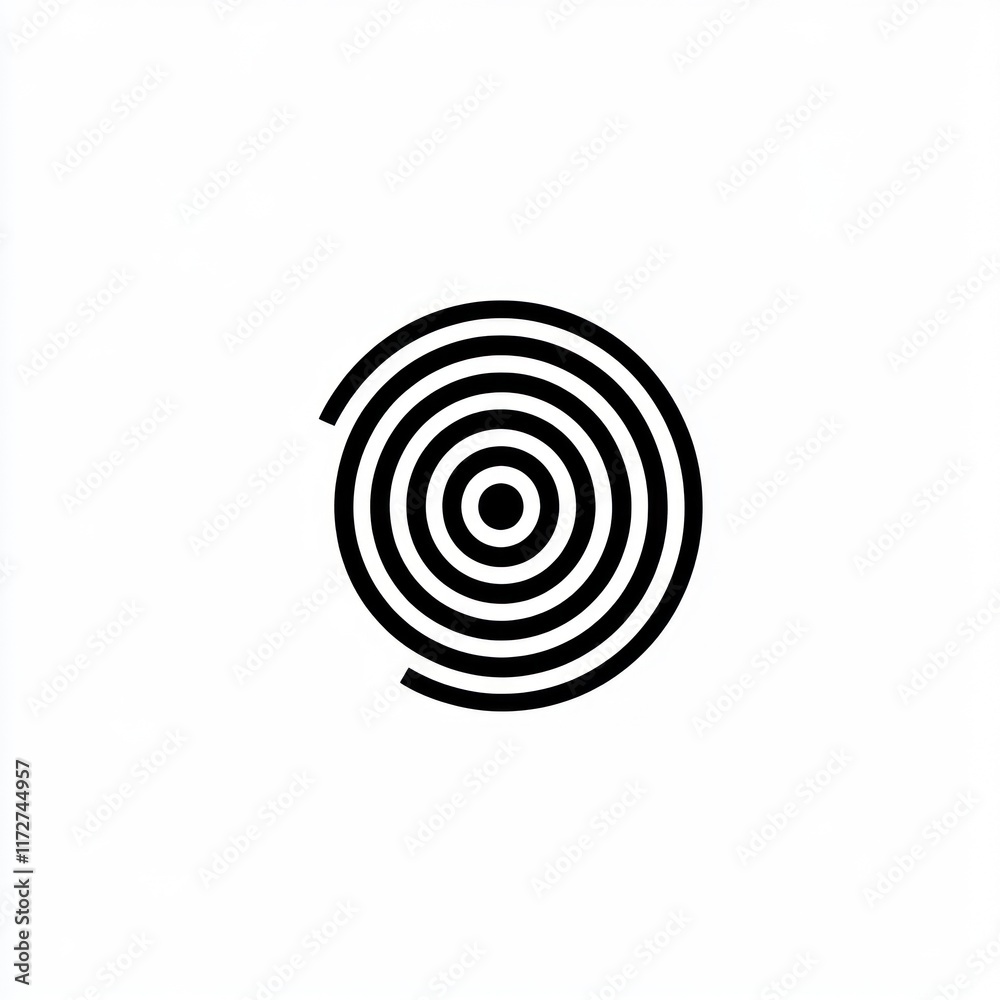 Abstract Black and White Concentric Circles Design Abstract Black and White Concentric Circles Design