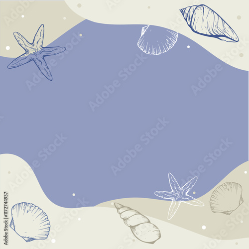 Underwater scene with colorful coral reefs and fish. Cartoon style. Bright blue background. Concept of marine life. Vector illustration