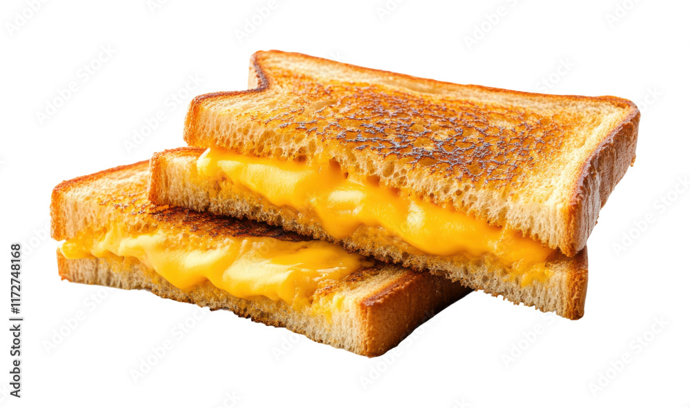 Stacked grilled cheese sandwiches with melted yellow cheddar, crispy bread, comfort food, snack meal, cheesy toast, and delicious lunch concept isolated on transparent background Stacked grilled cheese sandwiches with melted yellow cheddar, crispy bread, comfort food, snack meal, cheesy toast, and delicious lunch concept isolated on transparent background