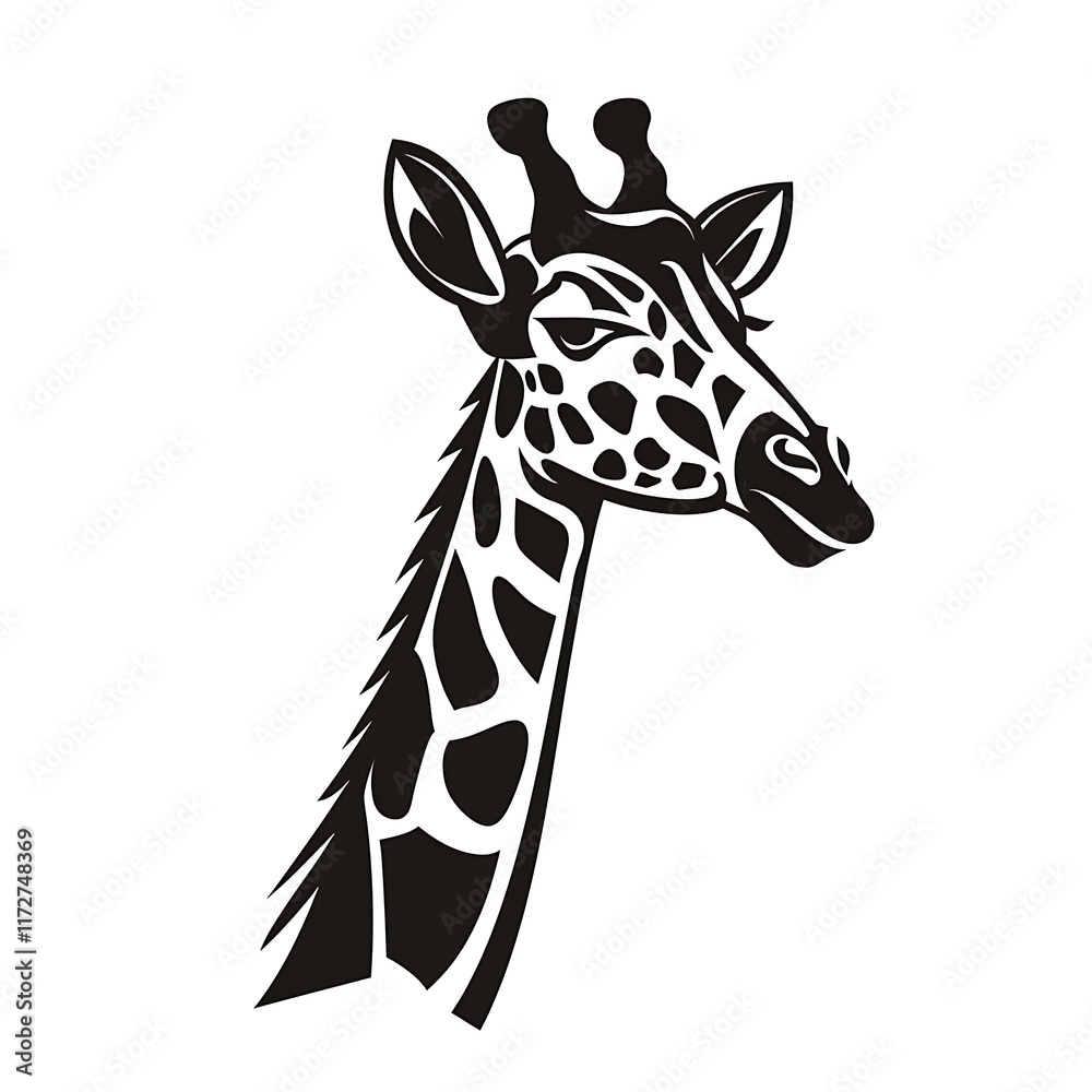 Naklejka premium giraffe icon simple white background vector