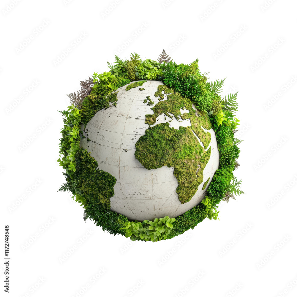 Detailed Globe with Vibrant Continents and Surroundings Detailed Globe with Vibrant Continents and Surroundings