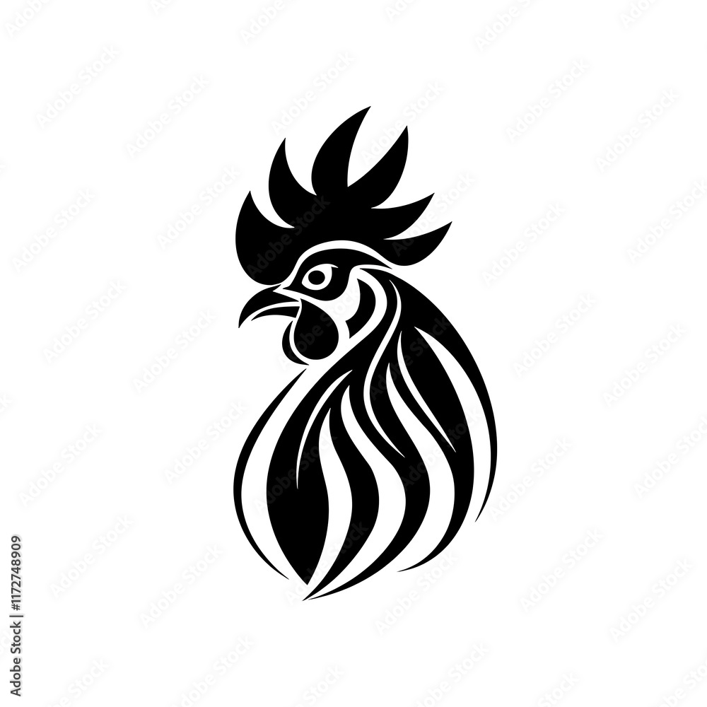 Obraz premium rooster icon simple white background vector