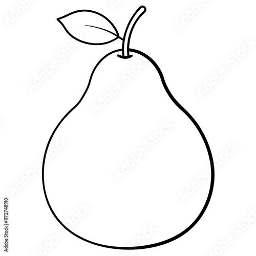 Elegant Indian Wild Pear in Single-Line Vector Illustration