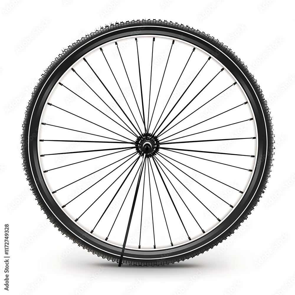 Fototapeta premium Bicycle wheel icon on white background