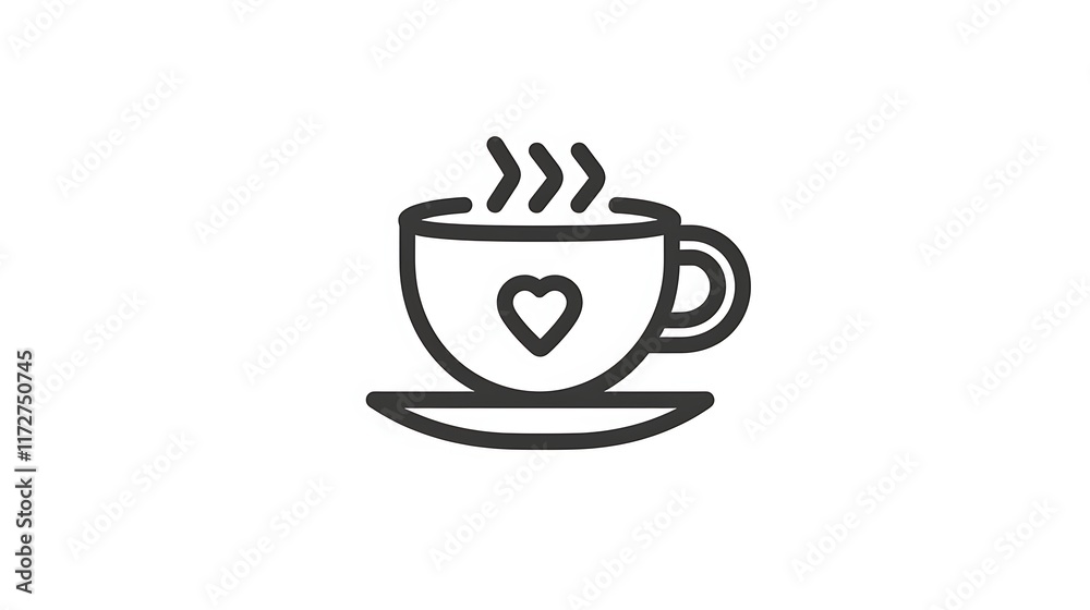 tea cup icon simple white background vector tea cup icon simple white background vector