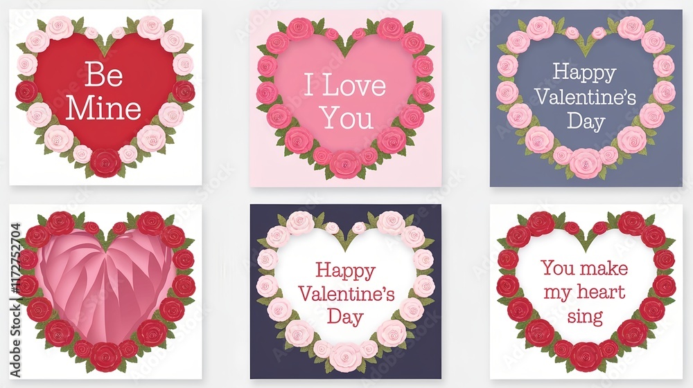 A collection of Valentine's Day Heart Cards A collection of Valentine's Day Heart Cards