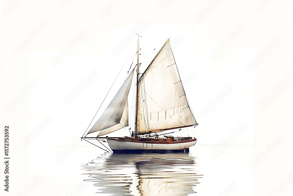 Fototapeta premium sailboat icon simple white background vector