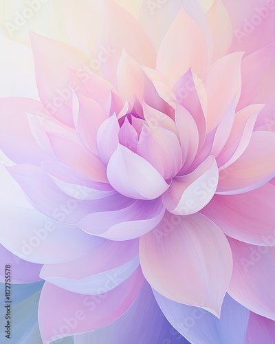 Pastel lotus flower in soft bloom, elegant pastel lotus with layered petals in calming pastel lotus artwork for spiritual pastel lotus wall art and wellness design
