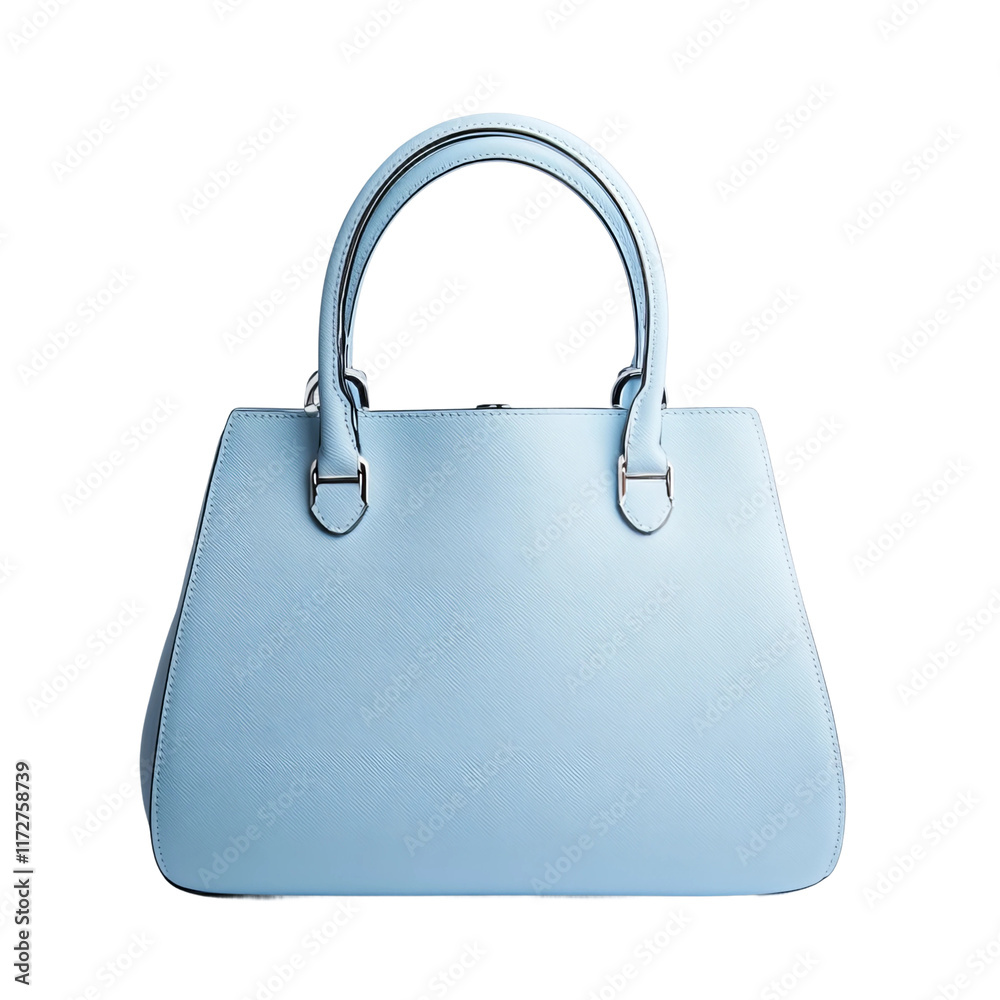 Elegant Pastel Handbag: A stylish and sophisticated pastel blue handbag, showcasing its refined design and elegant handles, perfect for any fashion-forward individual.