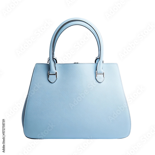 Obraz na płótnie Elegant Pastel Handbag: A stylish and sophisticated pastel blue handbag, showcasing its refined design and elegant handles, perfect for any fashion-forward individual. w salonie