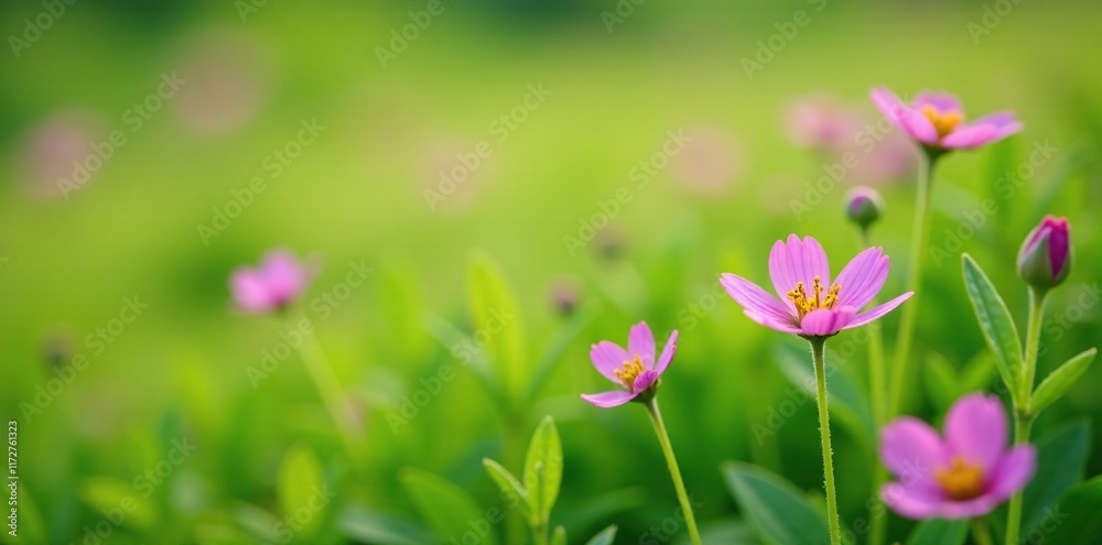 Delicate Thapsia villosa flowers unfolding in a green meadow, thapsia villosa, green meadow, wildflowers Delicate Thapsia villosa flowers unfolding in a green meadow, thapsia villosa, green meadow, wildflowers