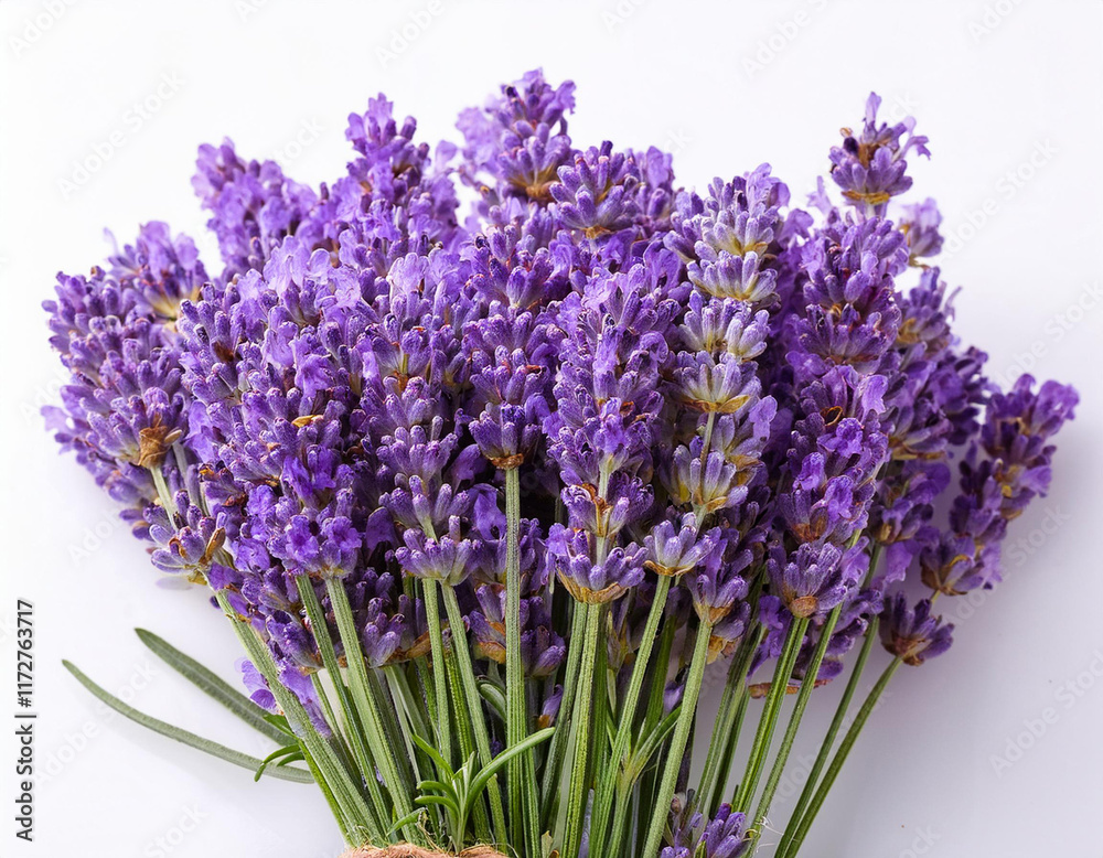 Fototapeta premium Lavender flowers bundle on a white background
